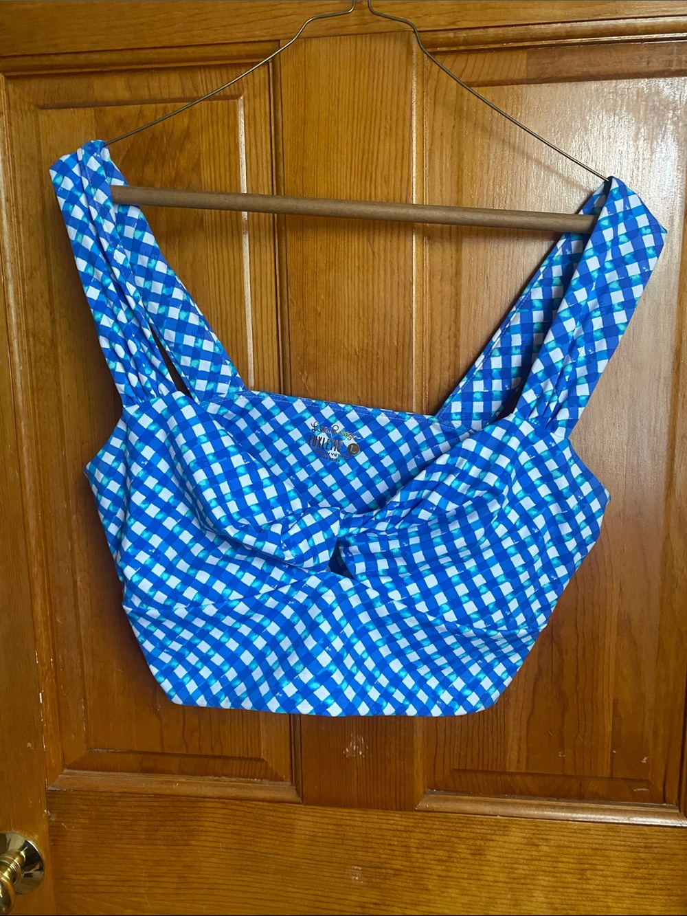 Lilly Pulitzer Blue Gingham Cropped Tank